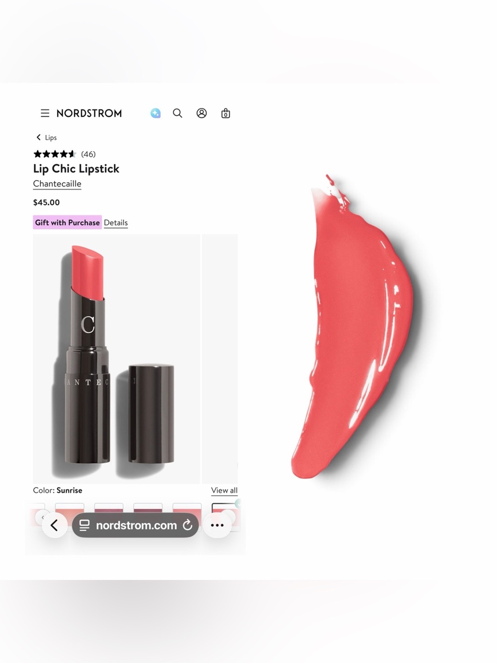 Chantecaille Lip Chic Lipstick in Shade Sunrise. NIB!